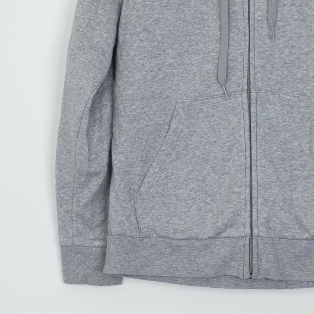 Adidas Womens Grey Full Zip Athletic Hoodie with White Stripes Size M Fleece Gym - Picture 3 of 9